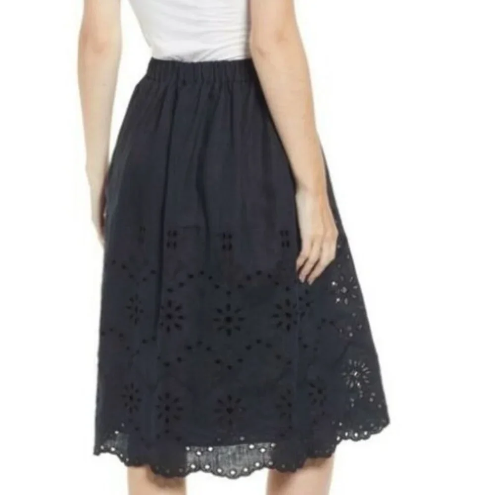 Black Rachel Parcell Eyelet Linen Skirt (NWT)